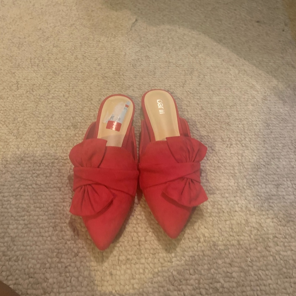 New hot pink slip on flats